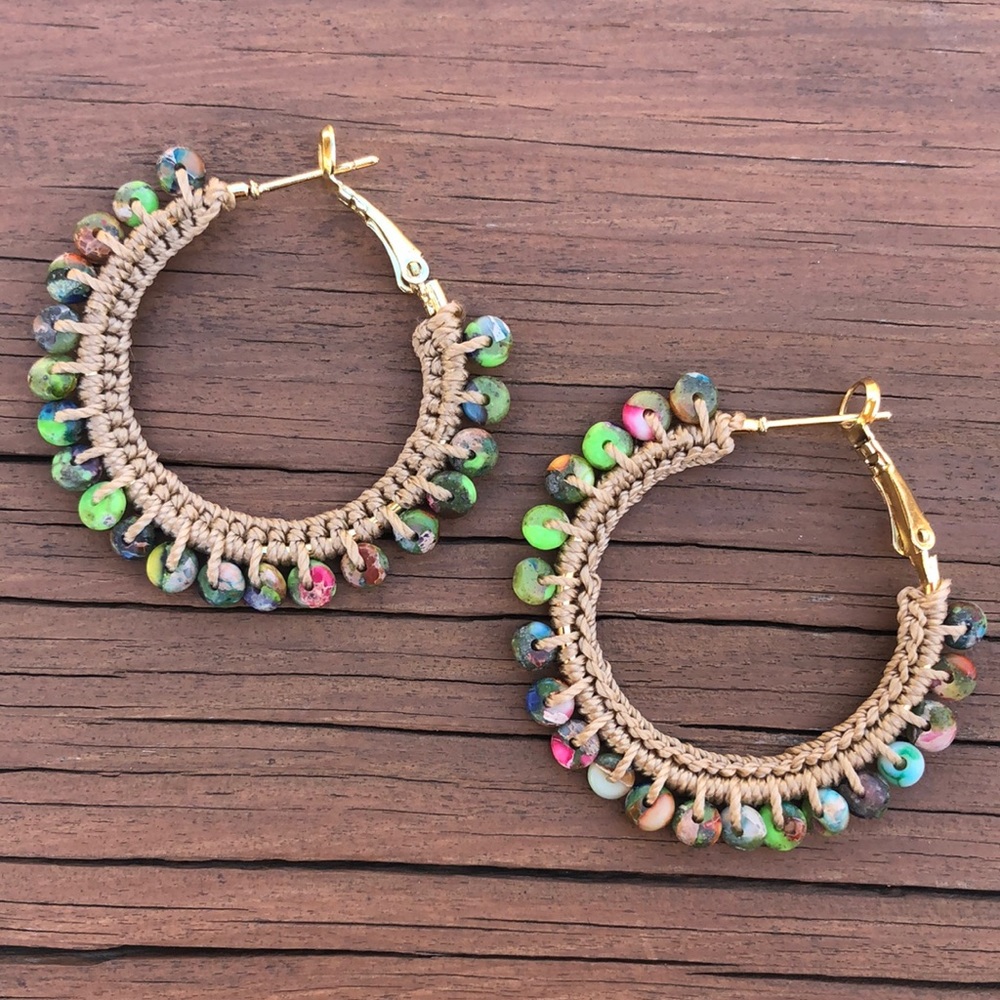 🌿Delilah Handmade Woven Gold Hoops!